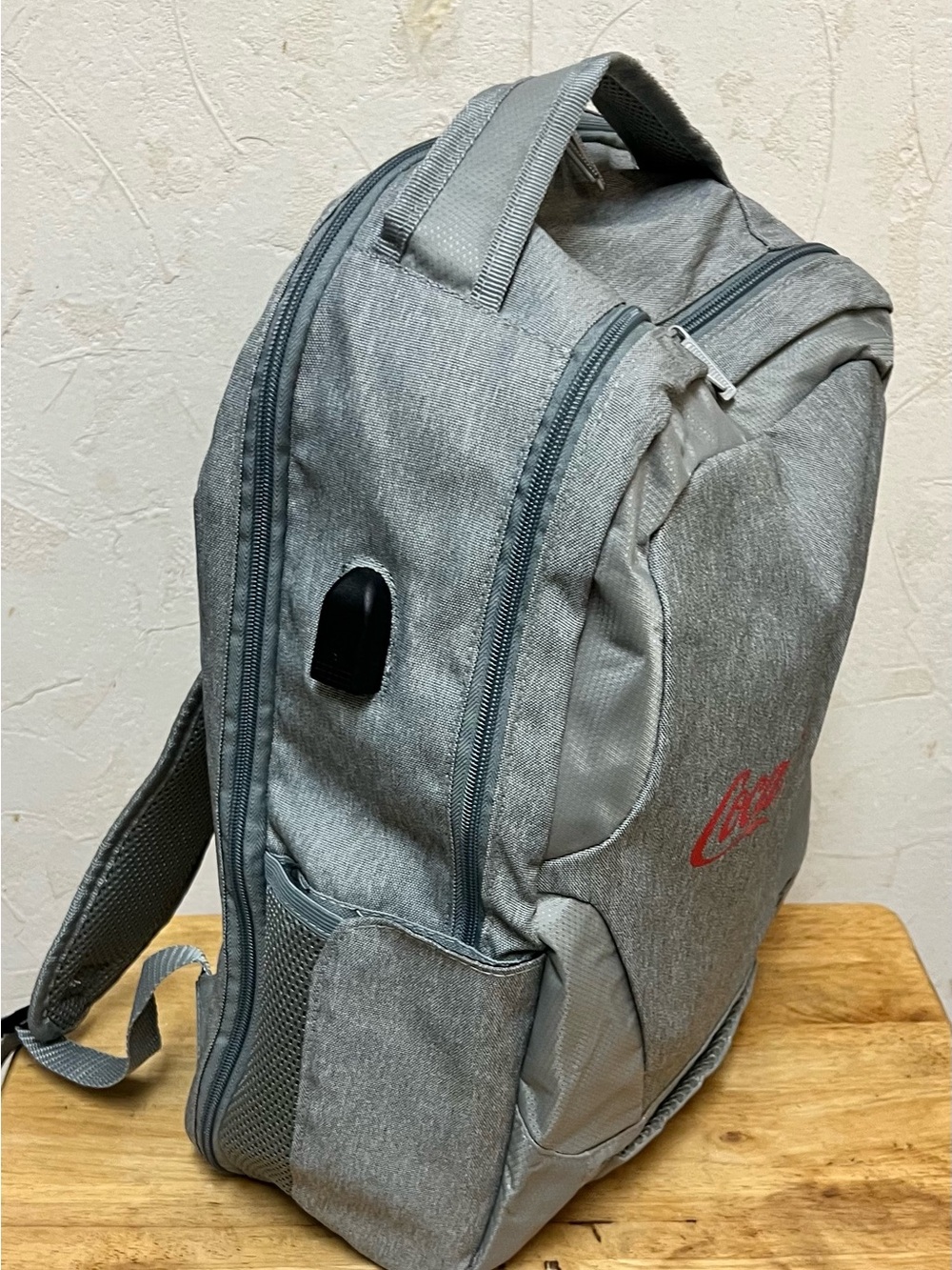 Coca Cola Gray Backpack with Red Script Logo - Picture 5 of 10
